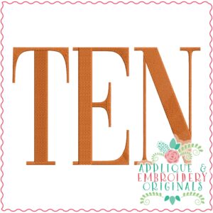 3564 TEN Embroidery Design