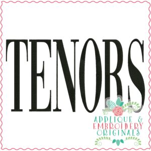 3542 TENORS Embroidery Design