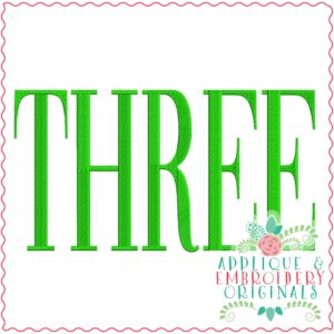 3557 THREE Embroidery Design