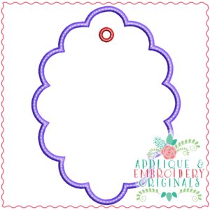 3492 Tag Oval Scallop Embroidery Design