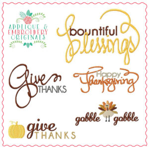 1213 Thanksgiving Sentiments Embroidery Design