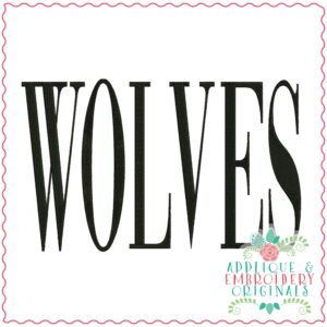 3902 WOLVES Word Art Embroidery Design