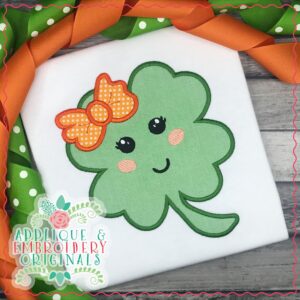 2418 Clover Face Bow All-In-One Applique Design