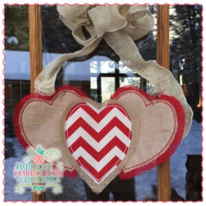 1391 Triple Heart Door Hanger In-The-Hoop Design