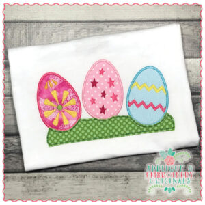 1594 Triple Easter Egg Applique Design
