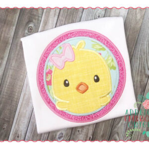 224 Chick Circle Patch Applique Design
