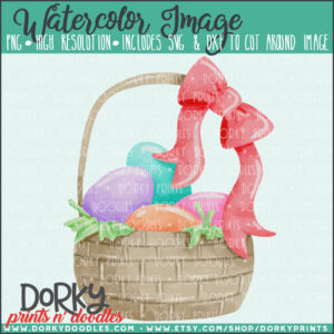 Easter Basket Watercolor Printable Art
