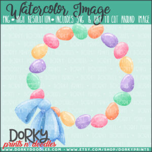 Easter Egg Wreath Watercolor Printable Art