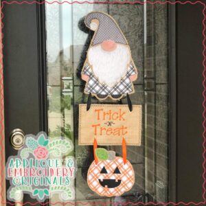 2797 Jack Pumpkin & Plaque Interchangeable for Gnome In-The-Hoop Design