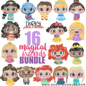 16 Magical Friends Watercolor Printable Art Bundle