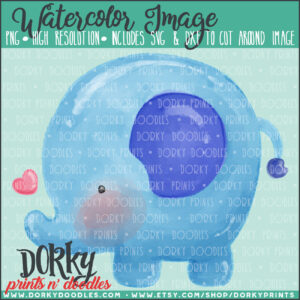 Baby Elephant Watercolor Printable Art