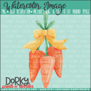 Bunch of Carrots Watercolor Printable Art