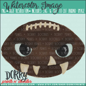 Football Monster Boy Watercolor Printable Art