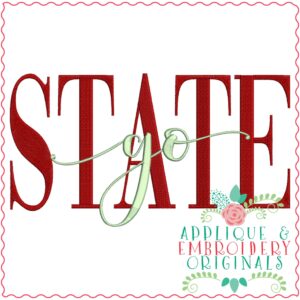 4076 go STATE Word Art Embroidery Design