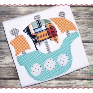 376 Pirate Sailing Ship Stitch Applique Design