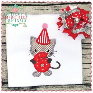 516 Birthday Kitty Cat Number 1-9 Birthday Number Applique Design