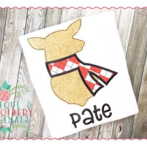 107 Reindeer Silhouette Scarf Applique Design