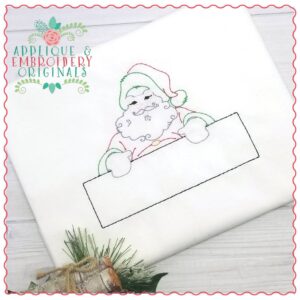 1295 Vintage Christmas Santa Sign Embroidery Design