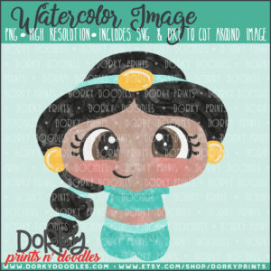 Arabian Princess Watercolor Printable Art