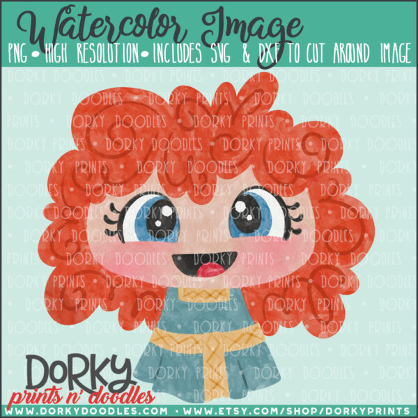 Scottish Princess Watercolor Printable Art