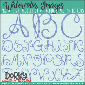 Paulette Plain Font Watercolor Printable Art