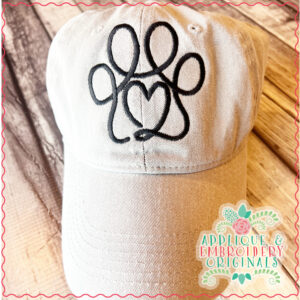 4095 Paw Heart #2 Line Art Embroidery Design