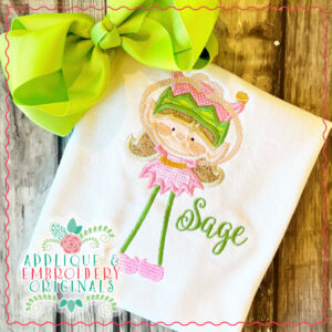 4080 Elf Girl Long Leg Applique Design