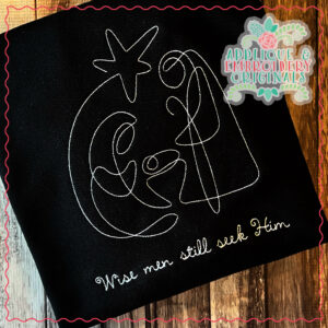 4072 Nativity Line Art Embroidery Design