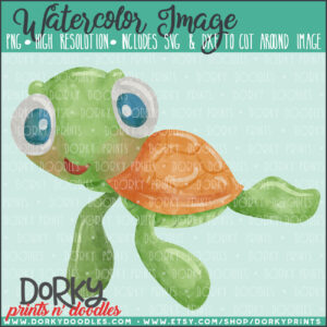 Sea Turtle Watercolor Printable Art