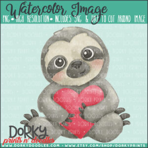 Sloth Love Watercolor Printable Art