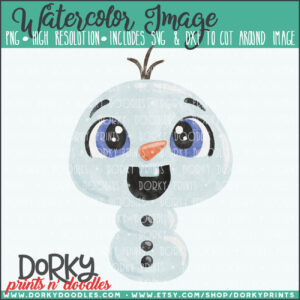 Snowman Watercolor Printable Art