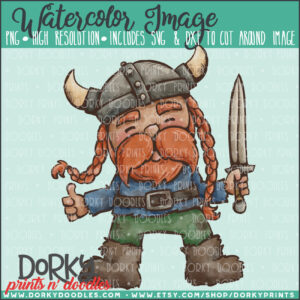 Viking Watercolor Printable Art