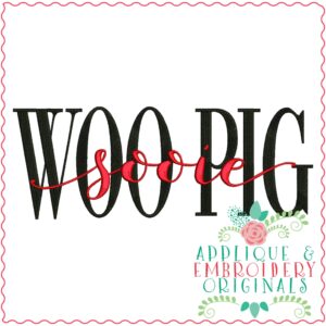 4078 woo pig SOOIE Word Art Embroidery Design