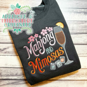 4361 Mahjong and Mimosas Embroidery Design