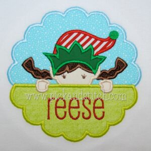 864 Elf Girl Patch Applique Design