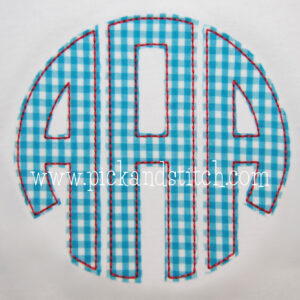 850 Circle Monogram Bean Applique Font