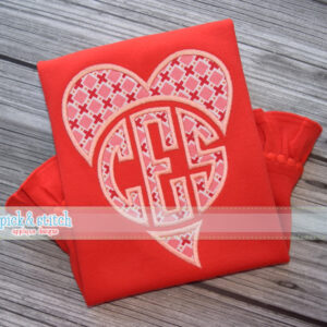 940 Monogram Heart File Applique Design