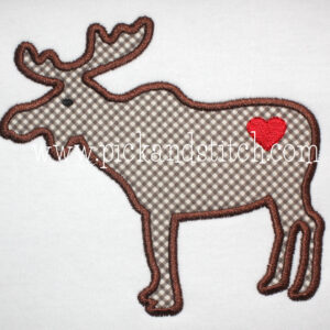 1005 Valentine Woodland Moose Applique Design