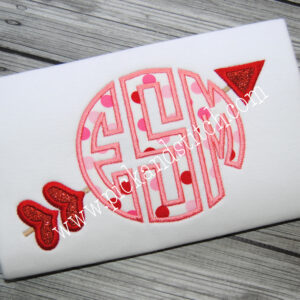 984 Monogram Valentine Arrow Frame Applique Design