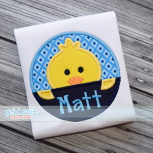 941 Peeking Chick Circle Applique Design
