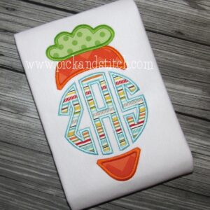 972 Monogram Carrot Frame 2 Applique Design