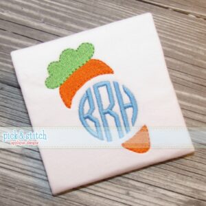 973 Carrot Monogram Embroidery Mini Frame Design