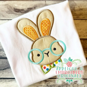 4383 Bunny Boy with Glasses Applique Design