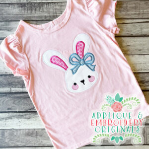 4386 Bunny Girl with Bow Applique Design