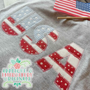 4416 USA Flag Applique Design