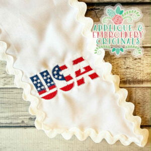 4417 USA Flag Filled Embroidery Design