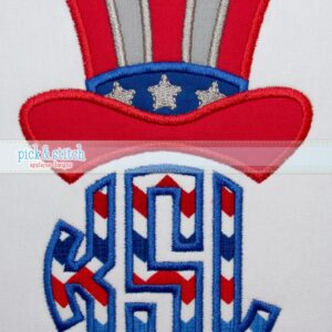 982 Monogram Patriotic Hat Applique Design