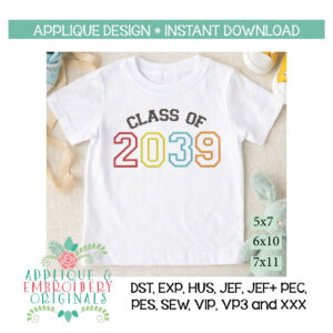 4436 Class of 2039 Block Applique Design