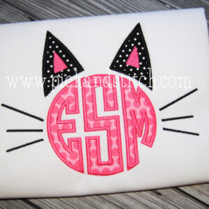 764 Monogram Cat Topper Applique Design